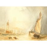 Joseph Newington Carter (British 1835-1871): Fishing Boat Returning to Scarborough Harbour,