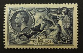 Great Britain King George V mint ten shilling 'seahorse' stamp Condition Report