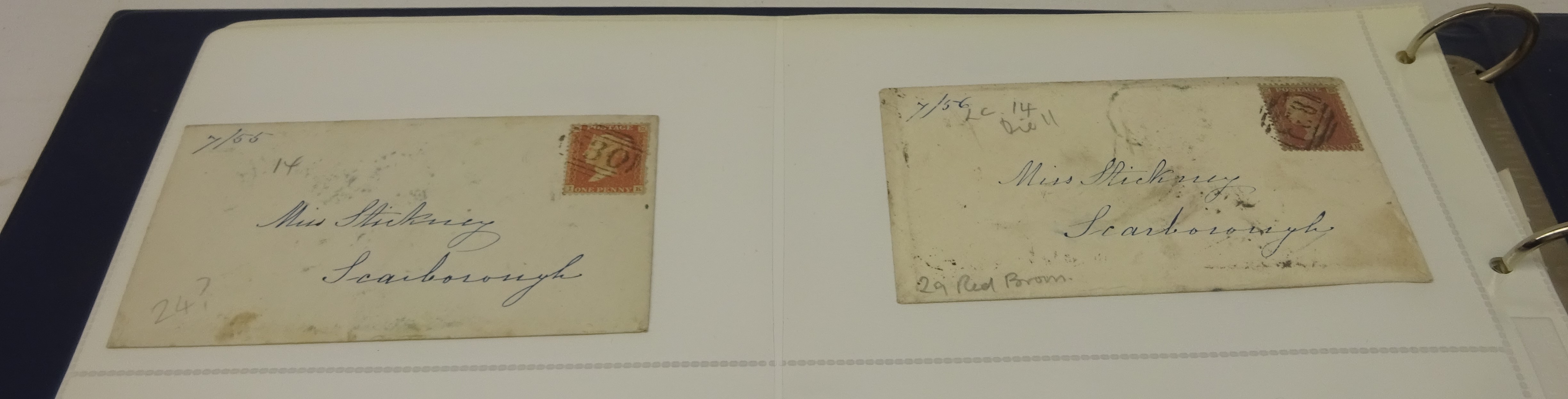Thirty Queen Victoria penny red stamps on covers, - Bild 5 aus 5