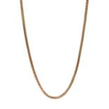 9ct gold snake chain necklace, hallmarked, approx 8.