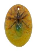 Amalric Walter (French, 1870-1959) pate-de-Verre glass pendant, moulded as an insect,