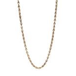 9ct gold (tested) fancy link chain necklace, approx 14.