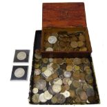 Collection of Great British and World coins including George III Isle of Man 1813 half penny,