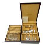 Canteen of William Yates Ltd Rattail pattern silver cutlery for six covers,
