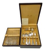 Canteen of William Yates Ltd Rattail pattern silver cutlery for six covers,