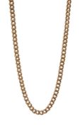 Victorian 9ct gold curb chain with clip by Charles Daniel Broughton, each link stamped 9 375,