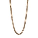 Victorian 9ct gold curb chain with clip by Charles Daniel Broughton, each link stamped 9 375,