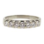 18ct white gold seven stone diamond half eternity ring,