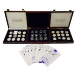 Collection of forty-seven modern mostly silver proof coins including Vanuatu 1994 fifty Vatu,