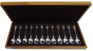 The Royal Society for the Protection of Birds, set of twelve silver spoons, by John Pinches,