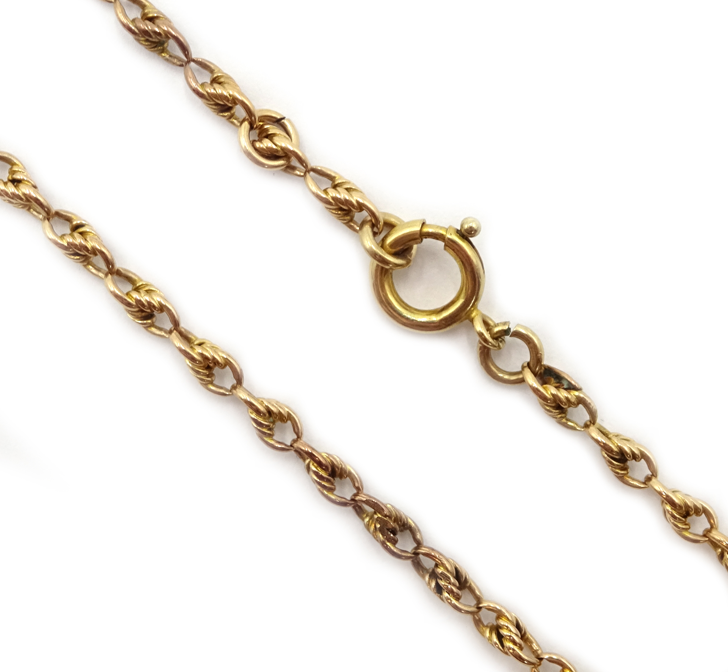 9ct gold (tested) fancy link chain necklace, approx 14. - Image 2 of 2