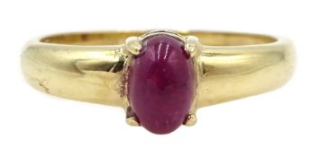 9ct gold cabochon ruby ring Condition Report Gold tested 9ct, approx 2.