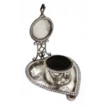Victorian silver chamber stick, heart design,