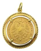 German States - Kingdom of Bavaria 1872 Ludwig II 20 Mark gold coin,