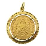German States - Kingdom of Bavaria 1872 Ludwig II 20 Mark gold coin,