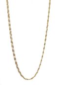 18ct gold double twist chain necklace hallmarked, approx 4.