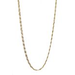 18ct gold double twist chain necklace hallmarked, approx 4.