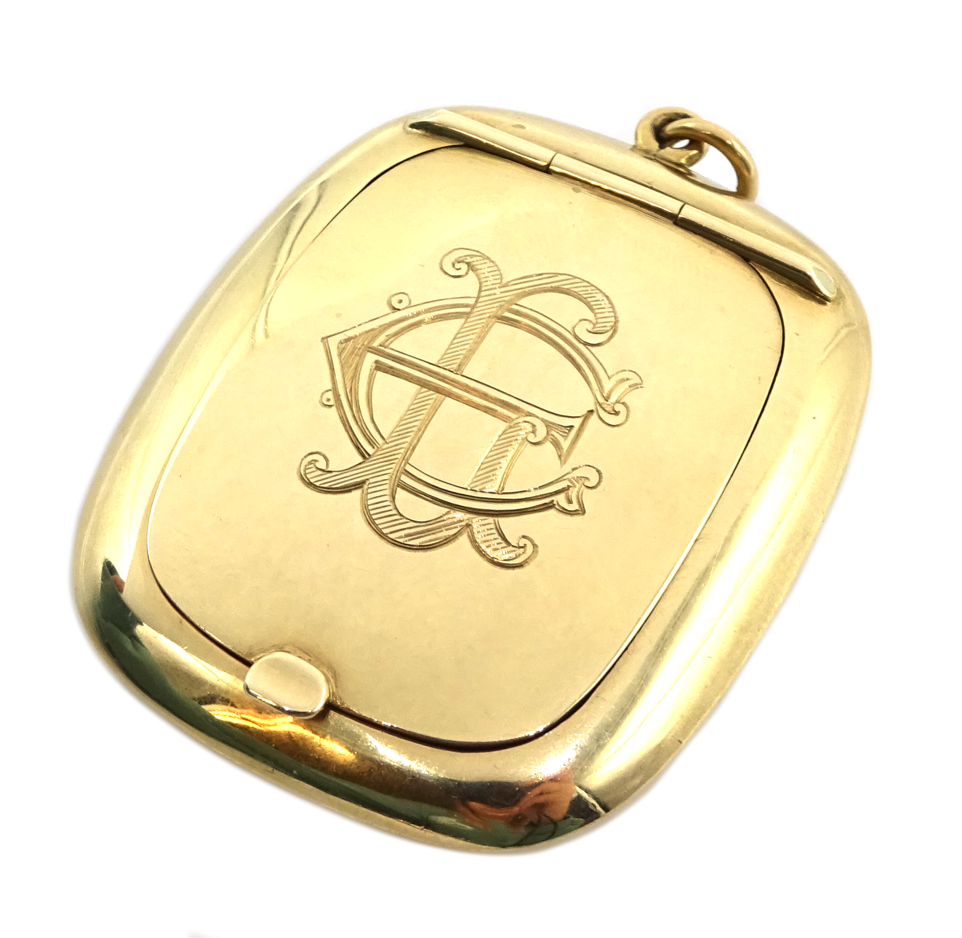 9ct gold compact pendant,