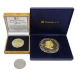 Queen Elizabeth II Cook Islands 2007 gold-plated five dollars coin, cased with certificate,