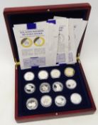 Collection of twelve mostly silver proof coins including Queen Elizabeth II 1998 ten dollars,