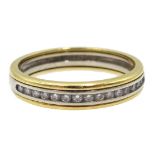 18ct gold channel set diamond half eternity ring stamped 750 Condition Report 3.