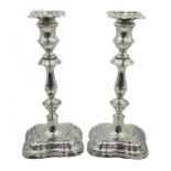 Pair of Victorian silver candlesticks by Fordham & Faulkner, Sheffield 1896,