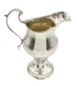 George III silver cream jug, makers mark SM (possibly Samuel Meriton), London 1776, approx 3.