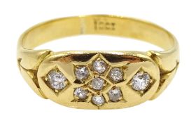 Early 20th century seven stone diamond gypsy set ring,