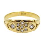 Early 20th century seven stone diamond gypsy set ring,