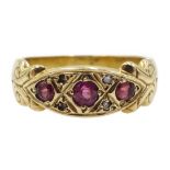 9ct gold ruby and diamond ring, hallmarked Condition Report Approx 4.