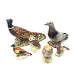 Six Beswick birds comprising a model of a Pigeon no. 1383, Pheasant no.