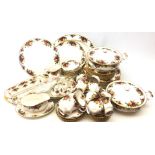 Royal Albert Old Country Roses dinner and tea service comprising eight dinner plates,