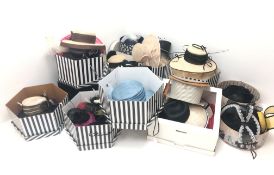 Millinery: large collection of ladies formal hats & and fascinators with a collection of hat boxes