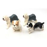 Four John Beswick boxed Dogs comprising two Old English Sheepdogs,