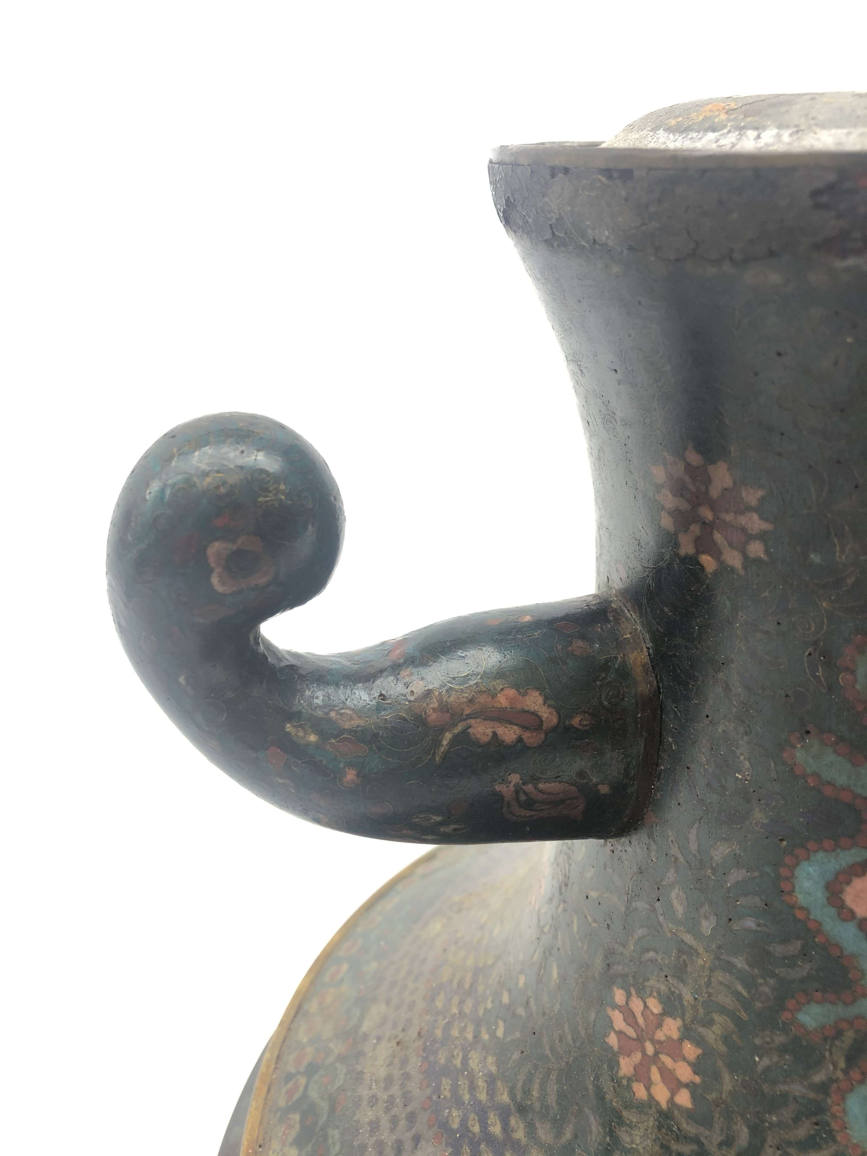 Archaic style Chinese Cloisonne censer stand, - Image 4 of 6