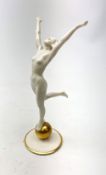 20th century Lorenz Hutschenreuther Art Deco style figure of a nude dancing lady originally