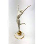 20th century Lorenz Hutschenreuther Art Deco style figure of a nude dancing lady originally