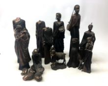 Group of Soul Journeys 'Massai' resin figures and others similar,