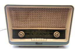 Mid century PYE Continental valve radio in walnut case,