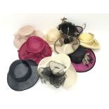 Millinery: large collection of ladies formal hats and fascinators and a collection female head