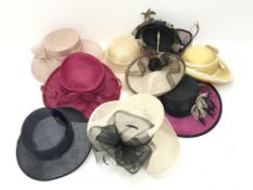 Millinery: large collection of ladies formal hats and fascinators and a collection female head