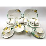 Shelley Regent shape tea service decorated in the Acacia pattern comprising twelve trios,