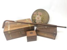 Vicotrian rosewood work box, Victorian mahogany writing box L40cm,