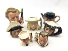 Seven character jugs comprising Royal Doulton The Wild West Collection 'Annie Oakley',