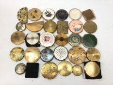 Collection of assorted vintage powder compacts including Statton and other makers