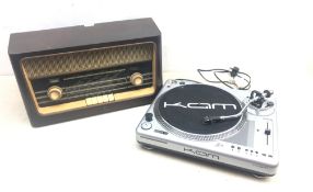Kam Direct Drive Turntable model DDX1000 and a vintage Calypso radio (2) Condition Report