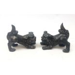 Pair modern bronze Dog of Fo H14cm Condition Report <a href='//www.