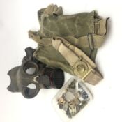 Collection of Militaria including silver ARP cap badge and shoulder titles, WW2 medals,
