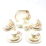 1930s Shelley tea service decorated with a woodland scene in the Regent shape comprising six trios,