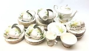 Royal Stafford Broom pattern dinner service comprising teapot, eighteen cups & saucers,